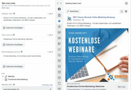 In 5 Schritten zur ersten Facebook-Anzeige (Bild4-business.facebook.com)