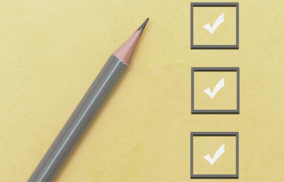 marking on checklist box. Checklist concept, copy space_von ninitta